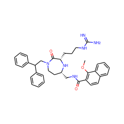 COc1c(C(=O)NC[C@@H]2CCN(CC(c3ccccc3)c3ccccc3)C(=O)[C@H](CCCNC(=N)N)N2)ccc2ccccc12 ZINC000118700236