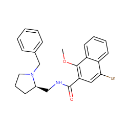 COc1c(C(=O)NC[C@H]2CCCN2Cc2ccccc2)cc(Br)c2ccccc12 ZINC000013862879