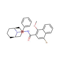 COc1c(C(=O)NC2C[C@@H]3CCC[C@H](C2)N3Cc2ccccc2)cc(Br)c2ccccc12 ZINC000013862887