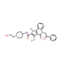 COc1c(C(=O)NC2CCN(CCO)CC2)n(C)c2c1c(=O)n(CC(=O)c1ccccc1)c1ccccc21 ZINC000043207689