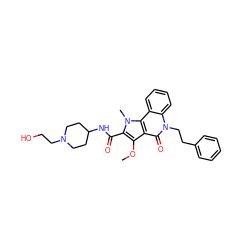 COc1c(C(=O)NC2CCN(CCO)CC2)n(C)c2c1c(=O)n(CCc1ccccc1)c1ccccc21 ZINC000084739655