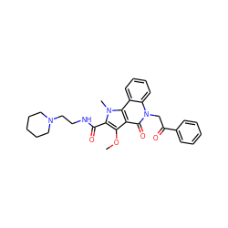 COc1c(C(=O)NCCN2CCCCC2)n(C)c2c1c(=O)n(CC(=O)c1ccccc1)c1ccccc21 ZINC000084739239