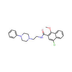 COc1c(C(=O)NCCN2CCN(c3ccccc3)CC2)cc(Cl)c2ccccc12 ZINC000013761260