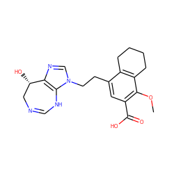 COc1c(C(=O)O)cc(CCn2cnc3c2NC=NC[C@@H]3O)c2c1CCCC2 ZINC000013861934