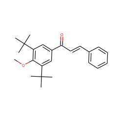 COc1c(C(C)(C)C)cc(C(=O)/C=C/c2ccccc2)cc1C(C)(C)C ZINC000012922942