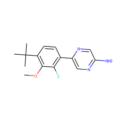 COc1c(C(C)(C)C)ccc(-c2cnc(N)cn2)c1F ZINC000224565969