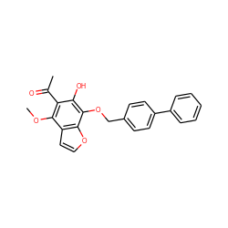 COc1c(C(C)=O)c(O)c(OCc2ccc(-c3ccccc3)cc2)c2occc12 ZINC000013682374