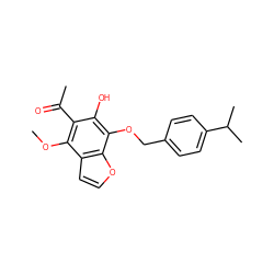 COc1c(C(C)=O)c(O)c(OCc2ccc(C(C)C)cc2)c2occc12 ZINC000013682368