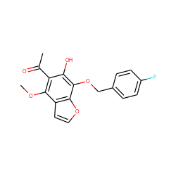 COc1c(C(C)=O)c(O)c(OCc2ccc(F)cc2)c2occc12 ZINC000013682358