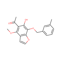 COc1c(C(C)=O)c(O)c(OCc2cccc(C)c2)c2occc12 ZINC000013682347