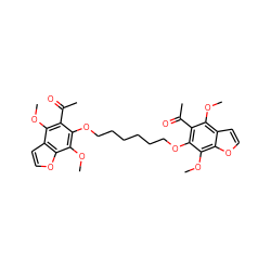 COc1c(C(C)=O)c(OCCCCCCOc2c(C(C)=O)c(OC)c3ccoc3c2OC)c(OC)c2occc12 ZINC000026402050