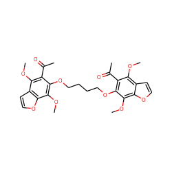 COc1c(C(C)=O)c(OCCCCOc2c(C(C)=O)c(OC)c3ccoc3c2OC)c(OC)c2occc12 ZINC000013560648