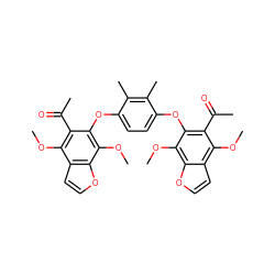 COc1c(C(C)=O)c(Oc2ccc(Oc3c(C(C)=O)c(OC)c4ccoc4c3OC)c(C)c2C)c(OC)c2occc12 ZINC000026395707