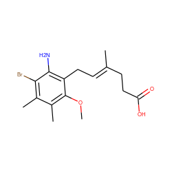 COc1c(C)c(C)c(Br)c(N)c1C/C=C(\C)CCC(=O)O ZINC000013759772