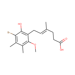 COc1c(C)c(C)c(Br)c(O)c1C/C=C(\C)CCC(=O)O ZINC000013759742