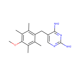 COc1c(C)c(C)c(Cc2cnc(N)nc2N)c(C)c1C ZINC000027104358