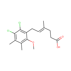 COc1c(C)c(C)c(Cl)c(Cl)c1C/C=C(\C)CCC(=O)O ZINC000013759762