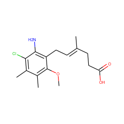 COc1c(C)c(C)c(Cl)c(N)c1C/C=C(\C)CCC(=O)O ZINC000013759775