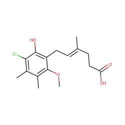 COc1c(C)c(C)c(Cl)c(O)c1C/C=C(\C)CCC(=O)O ZINC000013759741