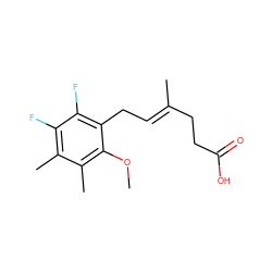 COc1c(C)c(C)c(F)c(F)c1C/C=C(\C)CCC(=O)O ZINC000013759760