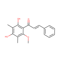 COc1c(C)c(O)c(C)c(O)c1C(=O)/C=C/c1ccccc1 ZINC000014779988