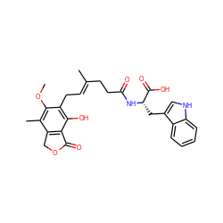 COc1c(C)c2c(c(O)c1C/C=C(\C)CCC(=O)N[C@@H](Cc1c[nH]c3ccccc13)C(=O)O)C(=O)OC2 ZINC000103224772