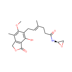 COc1c(C)c2c(c(O)c1C/C=C(\C)CCC(=O)N[C@H]1CO1)C(=O)OC2 ZINC000096911455