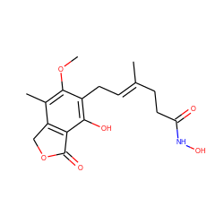 COc1c(C)c2c(c(O)c1C/C=C(\C)CCC(=O)NO)C(=O)OC2 ZINC000028870021