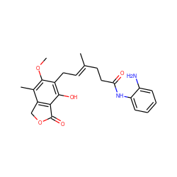 COc1c(C)c2c(c(O)c1C/C=C(\C)CCC(=O)Nc1ccccc1N)C(=O)OC2 ZINC000028870039