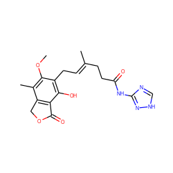 COc1c(C)c2c(c(O)c1C/C=C(\C)CCC(=O)Nc1nc[nH]n1)C(=O)OC2 ZINC000096115284