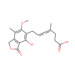 COc1c(C)c2c(c(O)c1CC=C=C(C)CCC(=O)O)C(=O)OC2 ZINC000027890284