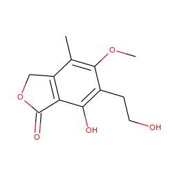 COc1c(C)c2c(c(O)c1CCO)C(=O)OC2 ZINC000033493517