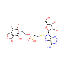 COc1c(C)c2c(c(O)c1CCO[P@](=O)(O)CCSc1nc3c(N)ncnc3n1[C@H]1O[C@@H](CO)[C@H](O)[C@@H]1O)C(=O)OC2 ZINC000072126799