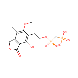 COc1c(C)c2c(c(O)c1CCO[P@](=O)(O)CP(=O)(O)O)C(=O)OC2 ZINC000013472291