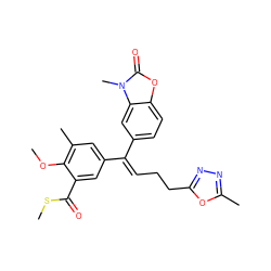 COc1c(C)cc(/C(=C/CCc2nnc(C)o2)c2ccc3oc(=O)n(C)c3c2)cc1C(=O)SC ZINC000028711702