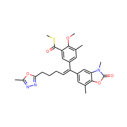 COc1c(C)cc(/C(=C\CCCc2nnc(C)o2)c2cc(C)c3oc(=O)n(C)c3c2)cc1C(=O)SC ZINC000034875798