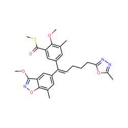 COc1c(C)cc(/C(=C\CCCc2nnc(C)o2)c2cc(C)c3onc(OC)c3c2)cc1C(=O)SC ZINC000028711717