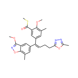 COc1c(C)cc(/C(=C\CCc2nnc(C)o2)c2cc(C)c3onc(OC)c3c2)cc1C(=O)SC ZINC000028711699