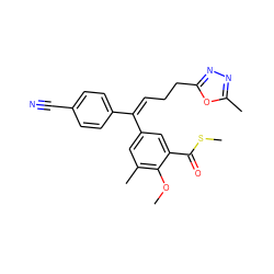 COc1c(C)cc(/C(=C\CCc2nnc(C)o2)c2ccc(C#N)cc2)cc1C(=O)SC ZINC000028711706