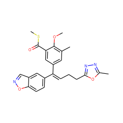 COc1c(C)cc(/C(=C\CCc2nnc(C)o2)c2ccc3oncc3c2)cc1C(=O)SC ZINC000028711710