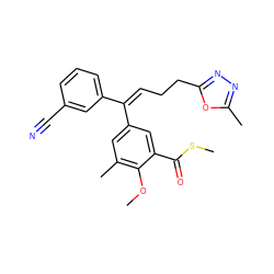 COc1c(C)cc(/C(=C\CCc2nnc(C)o2)c2cccc(C#N)c2)cc1C(=O)SC ZINC000028711705