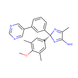 COc1c(C)cc([C@]2(c3cccc(-c4cncnc4)c3)N=C(C)C(N)=N2)cc1C ZINC000068248212