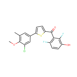 COc1c(C)cc(-c2ccc(C(=O)c3c(F)ccc(O)c3F)s2)cc1Cl ZINC001772604022