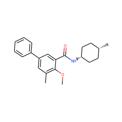 COc1c(C)cc(-c2ccccc2)cc1C(=O)N[C@H]1CC[C@@H](C)CC1 ZINC000299861167