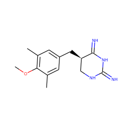 COc1c(C)cc(C[C@@H]2CNC(=N)NC2=N)cc1C ZINC000013757773