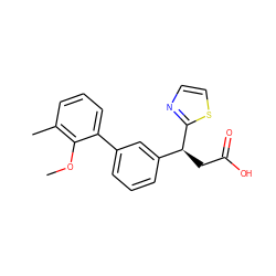 COc1c(C)cccc1-c1cccc([C@H](CC(=O)O)c2nccs2)c1 ZINC001772574592