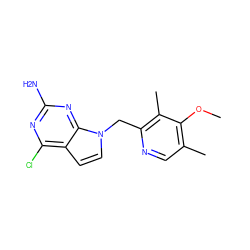 COc1c(C)cnc(Cn2ccc3c(Cl)nc(N)nc32)c1C ZINC000095563957