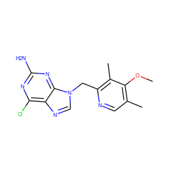 COc1c(C)cnc(Cn2cnc3c(Cl)nc(N)nc32)c1C ZINC000014974583