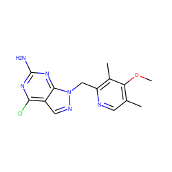 COc1c(C)cnc(Cn2ncc3c(Cl)nc(N)nc32)c1C ZINC000200043880