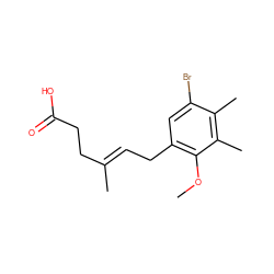 COc1c(C/C=C(\C)CCC(=O)O)cc(Br)c(C)c1C ZINC000013759754